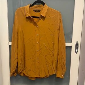 Scotch & Soda Mustard Yellow Button Down Blouse Top for Work, L